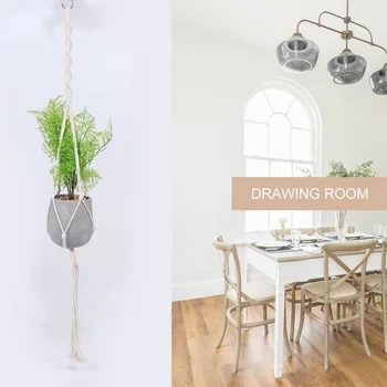 

4pcs Hanging String Bag Flower Basket Handwoven Contton Rope Flower Pot Net Plant Storage Basket for Garden Home