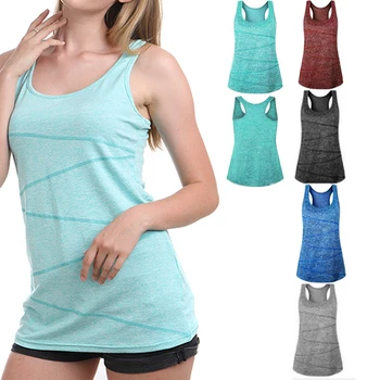 

2020 Spring And Summer Breathable Sports Yoga Quick-drying Vest Sleeveless Fitness Tank Running T-shirt Loose Female For Gym