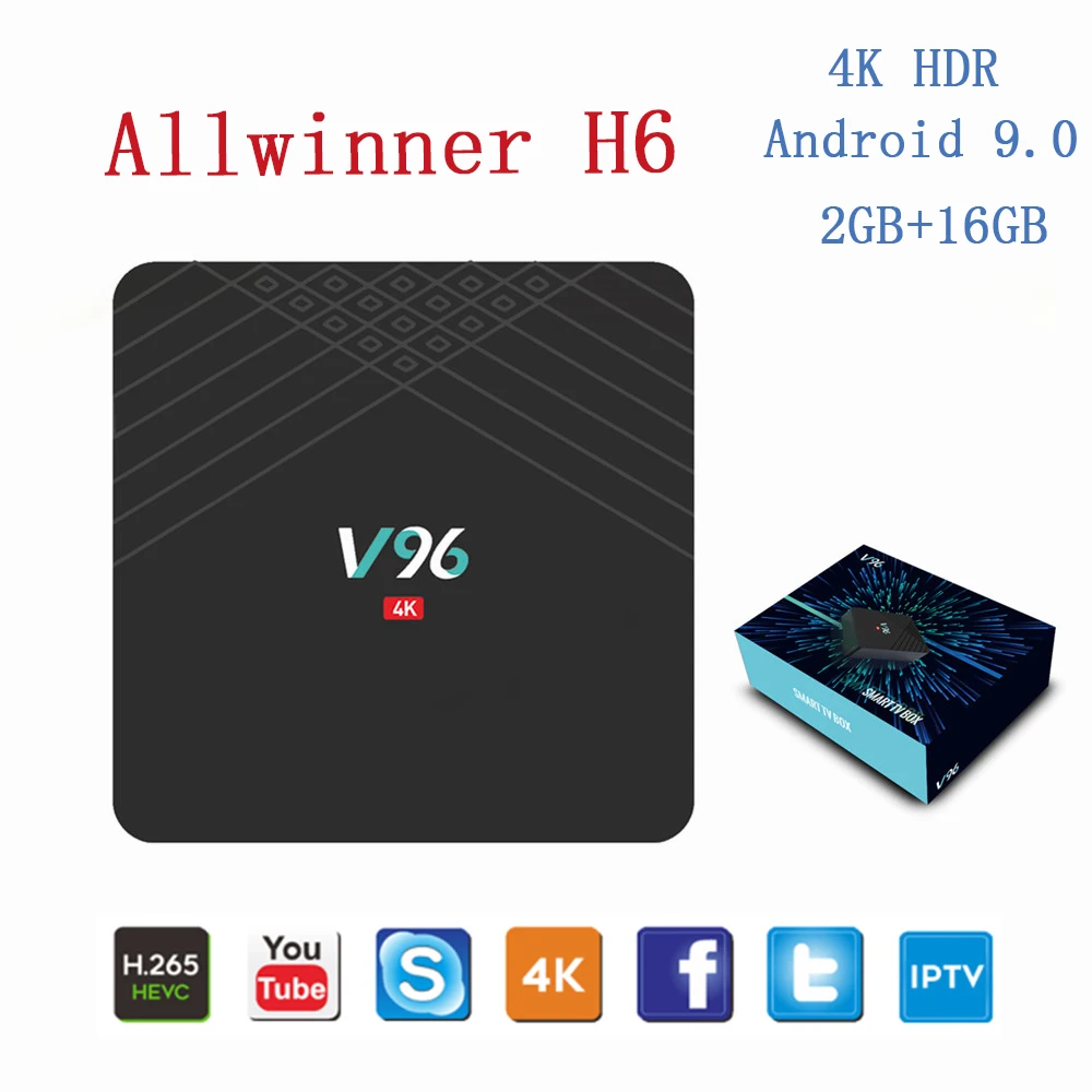 Мини ТВ-приставка Android 9 0 V96 IP 2 Гб 16 4K Smart Media Player 4g WIFI Allwinner H6 H.265 поддержка YouTube Netflix |