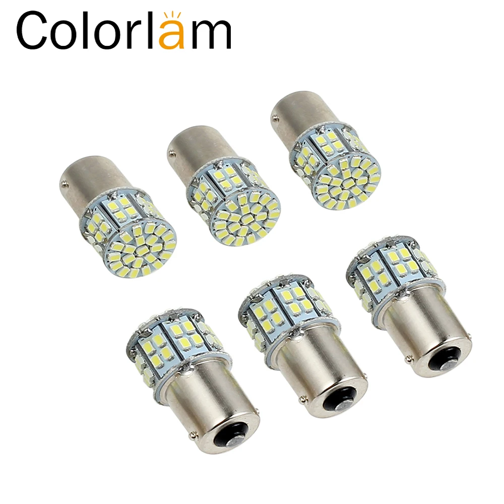 Colorlam 6pcs/10pcs DC12V 50LED Auto Brake Reverse Light Bulb Globe Lamp for Reverse Light Side Light Corner Light Parking Light