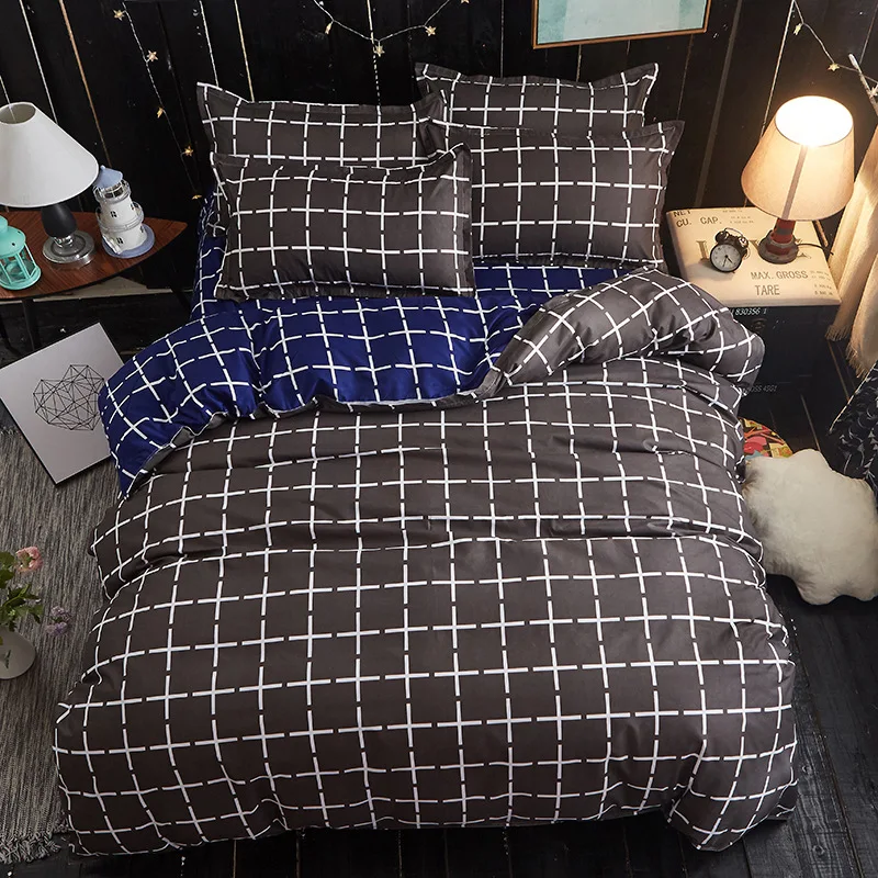 

Nordic Plaid Duvet Cover Single Queen King Size Bedding Set Simple Bed Sheet Pillowcase Aloe Cotton Bed Linen Bed Cover 220/240