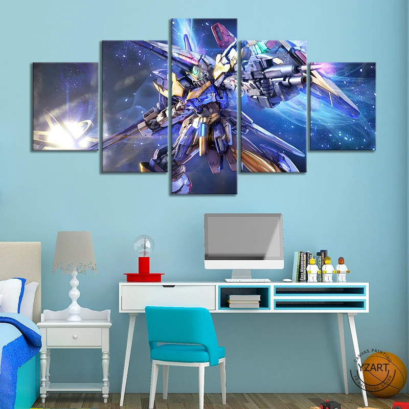 5 шт. постер GUNDAM картины на холсте научная фантастика робот анимация gundam