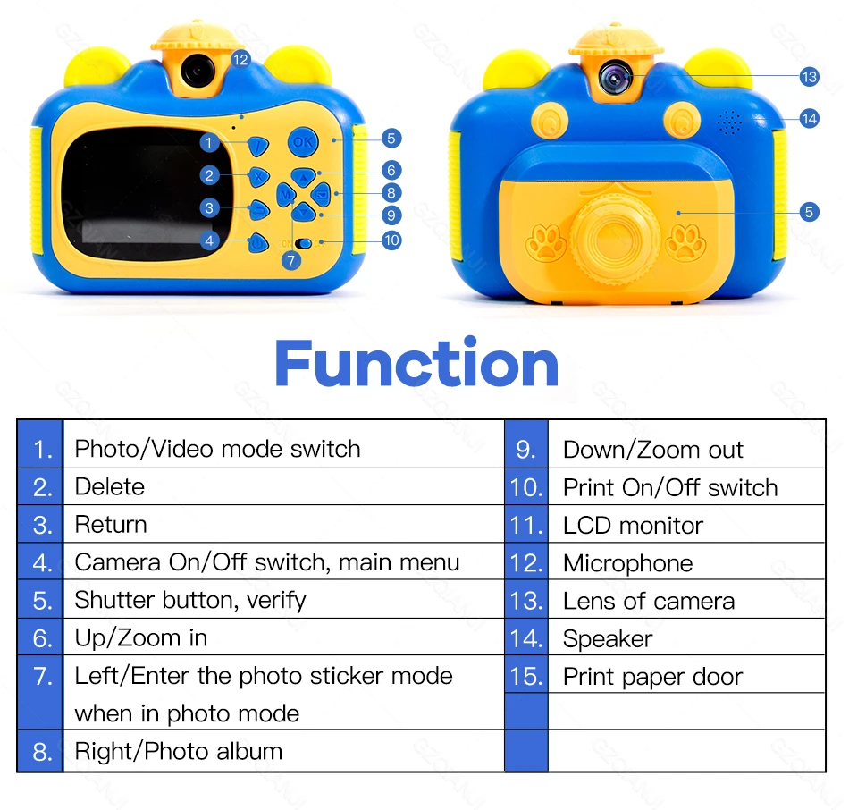 mini pocket thermal printer HD Kids Instant Digital Print Camera With Thermal Photo Printer Paper Toys Camera 1080P For Christmas Birthday Gift For Girl Boy best mini photo printer