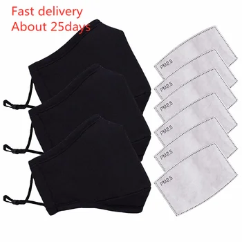 

Mask mascarilla Cotton PM2.5 Black mouth Mask anti dust mask Activated carbon filter Windproof mascarilla