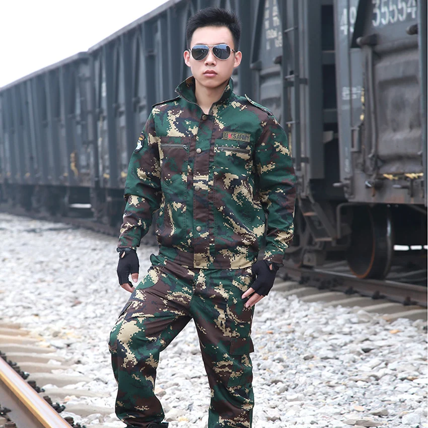 

CS Paintball Training Suit Men Military Uniform Camouflage Tactical Combat Jacket+trousers Clothing Set Battle Army Suit