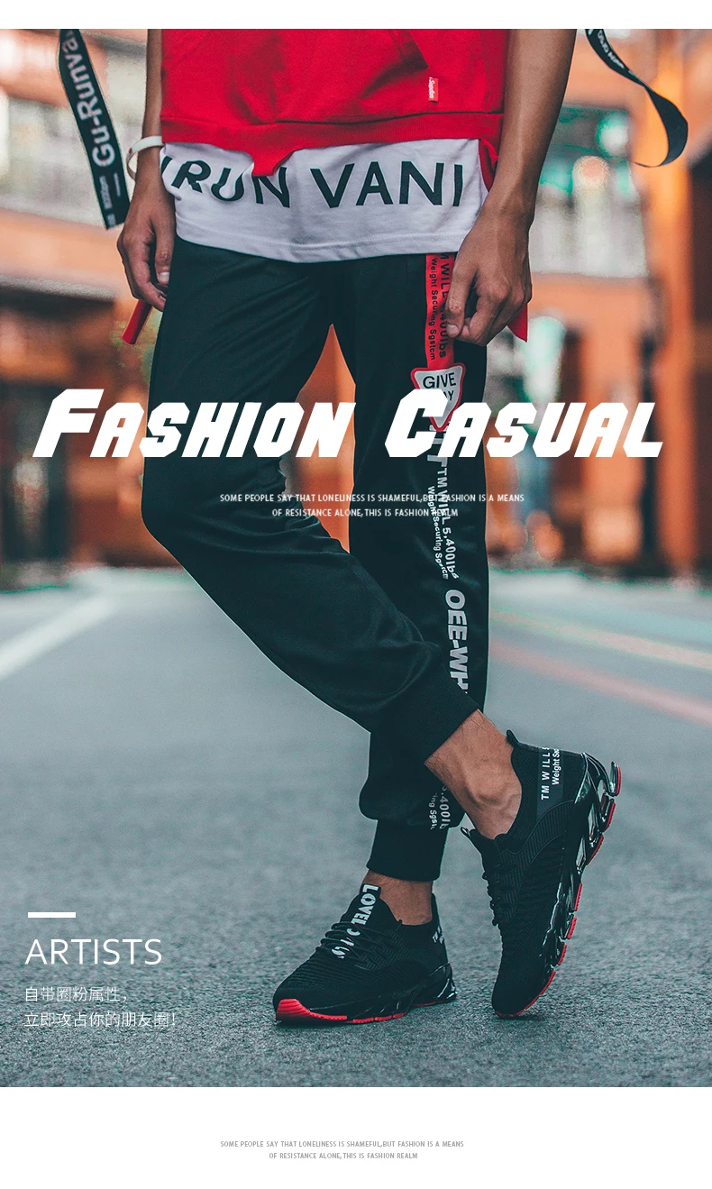 Breathable Mesh Men Sport Blade Sneakers Outdoor Male Trainers Fitness Black Red Walking Athletic Tennis Shoes Zapatillas Hombre