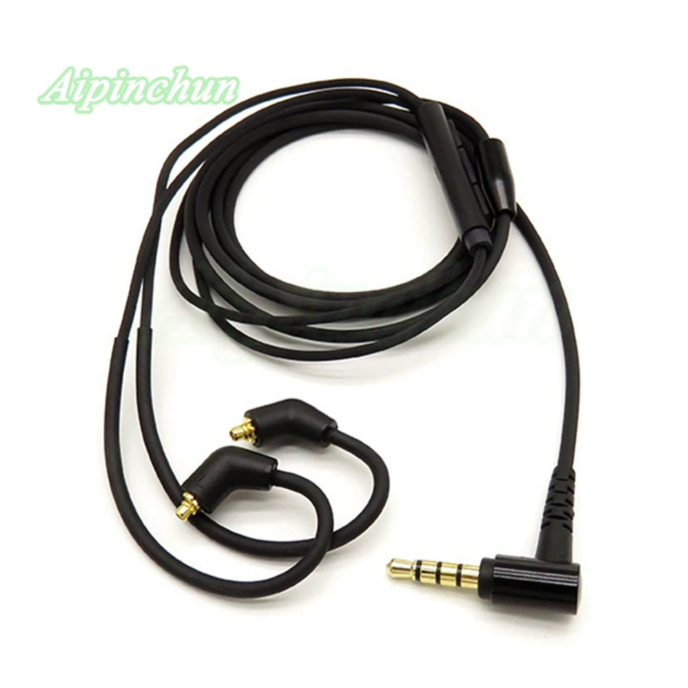 

Aipinchun MMCX Headphones Cable Mic Volume Controller Replacement for Shure SE215 SE315 SE425 SE535 SE846 3.5mm Bending Jack