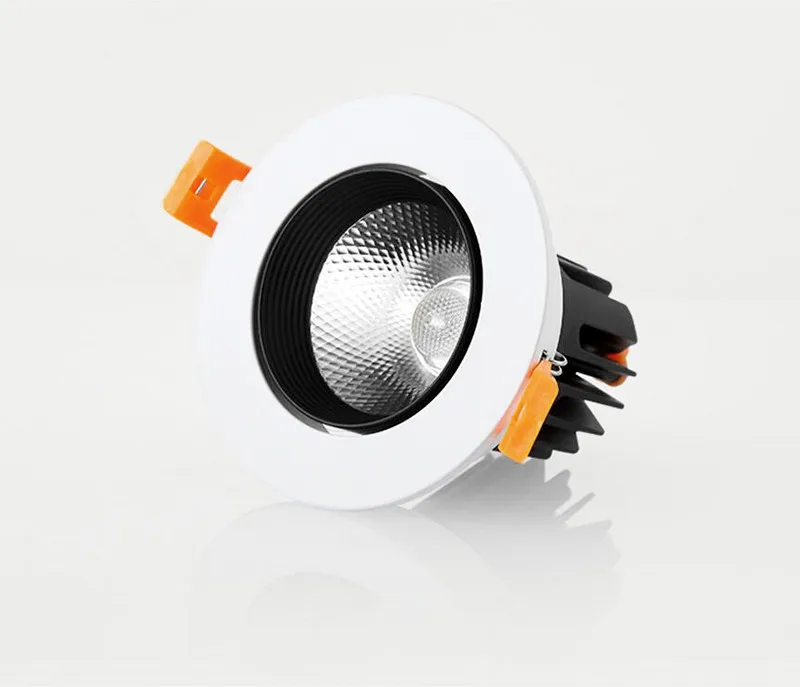 Встраиваемый cветодиодный Светильник Downlight Круглый анти-блики COB светодиодный локальный светильник 5 Вт 7 Вт 9 Вт 12 Вт светодиодный точечные потолочные светильники фоновые светильники Освещение в помещении - Цвет корпуса: White and Black