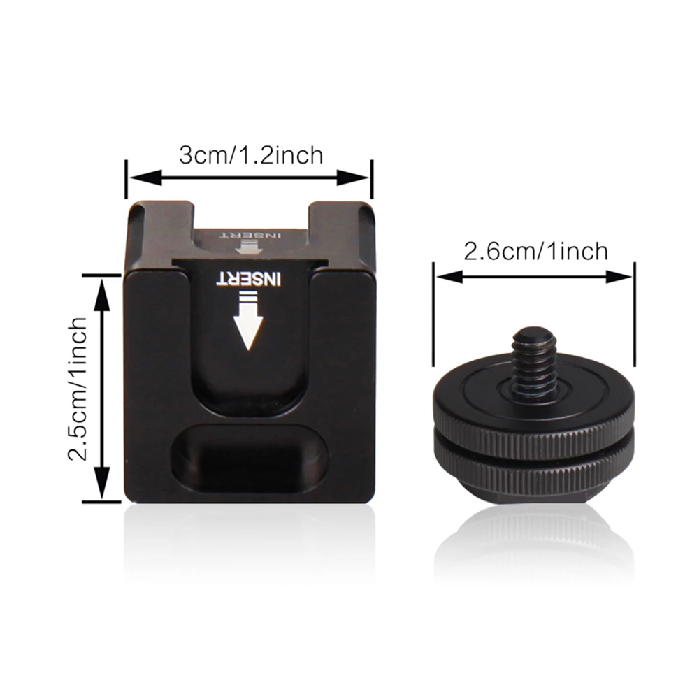 Aluminium Alloy Cold Shoe Camera Mount Adapter for Microphone LED Video Light Monitors Camera Accessories for Sony Canon Nikon