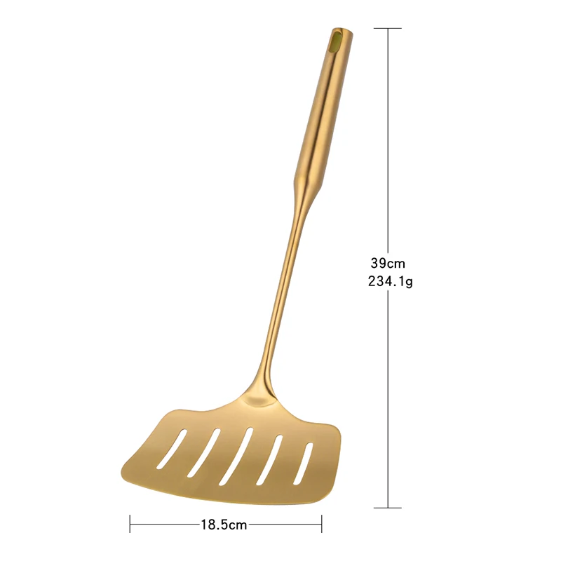 1 шт. Нержавеющая сталь Пособия по кулинарии Инструменты Набор золото половник ложка щелевой Лопата лопатка, Кулинария кухонная утварь шпатель фильтр серверного - Цвет: 1pc