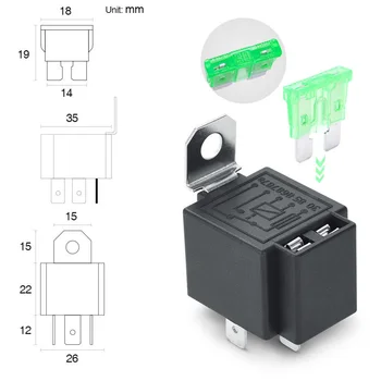 

6Pack 30A Fuse Relay Switch Harness Set 12V DC 4 Pin SPST Automotive Relays NICE for loads/accessories convenient wiring