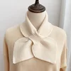 Korean Women Bowknot Cross Knit Ring Neck Scarves Fashion Female Autumn Winter Solid Color Elastic Soft Wool Warm Scarf N100 ► Photo 3/6