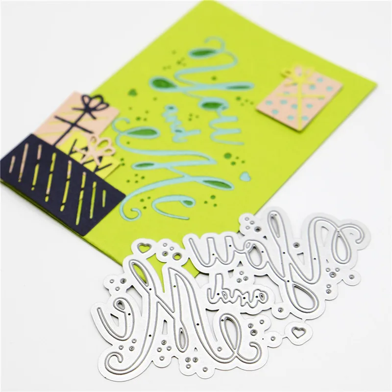 

DiyArts Word Dies You and Me Heart Frame Metal Cutting Dies New 2019 for Card Making Scrapbooking Cuts Decor Stencil Craft Die