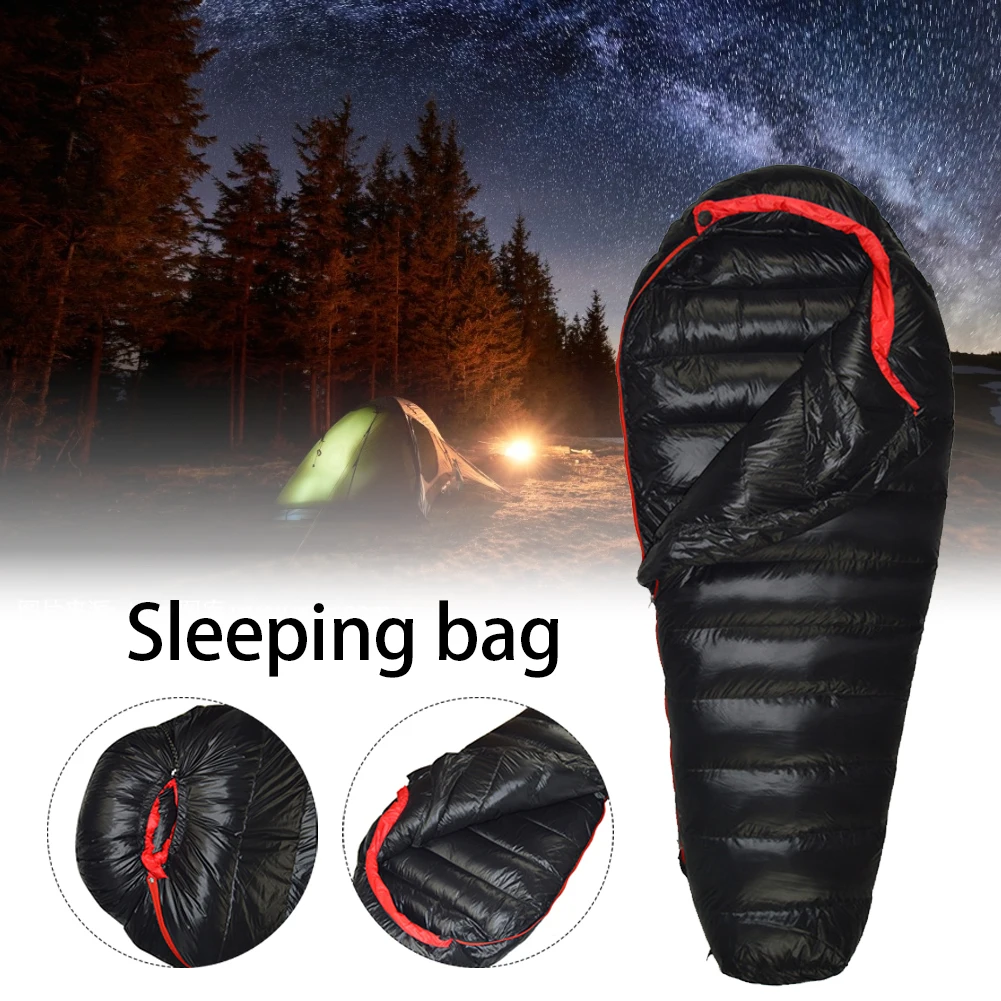 

Winter Ultralight Thermal Adult Mummy White Goose Down Sleeping Bag Can Compression Pack For Backpacking Camping Hiking