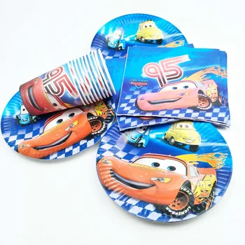 

40pcs Disney Lightning Mcqueen Party Supplies Plastic Red Spoons Cars Birthday Decoration Baby Shower For Kids Boys supplies