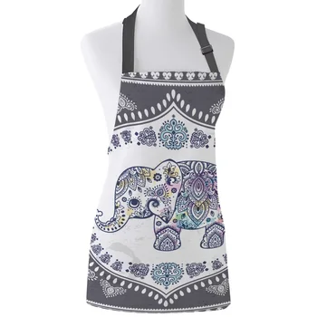 

Personalized Aprons Africa Indian Elephant Bohemia Female Kids Bib Kitchen Apron For Cooking Baking Restaurant Pinafore