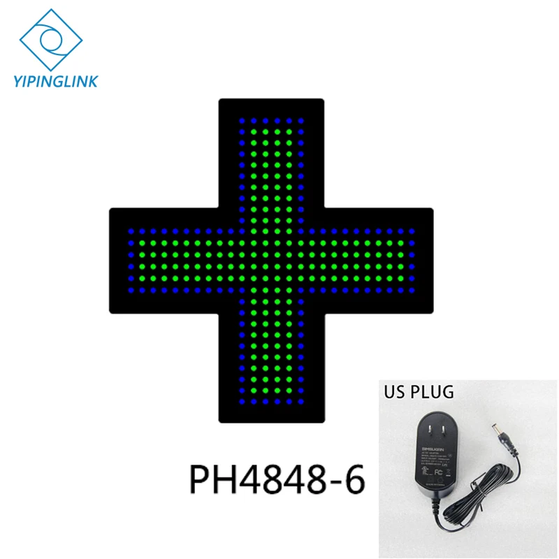 PH4848-6-US PLUG Зеленый синий светодиодный знак Креста высокой яркости маленький размер 48*48 см медицинский магазин Неоновый крест Крытый крест доска - Мощность в ваттах: PH4848-6-US PLUG
