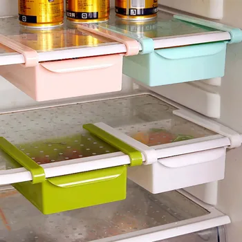

Behogar 2pcs Fridge Drawer Organizer Refrigerator Shelf Under Pull-Out Bins Holder Storage Box for Home Kitchen Random Colors