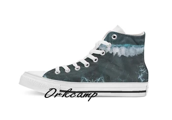 

Wave in Motion Ocean Photography Custom Casual High Top lace-up Canvas shoes sneakers Drop shipping
