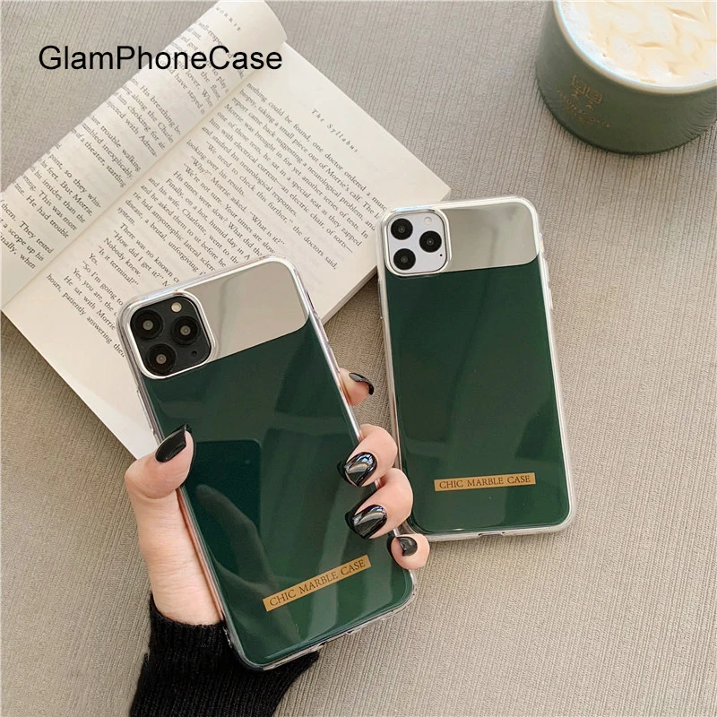 GlamPhone чехол темно-зеленый зеркальный для телефона iPhone11Pro/Max X XS Max XR Мягкий