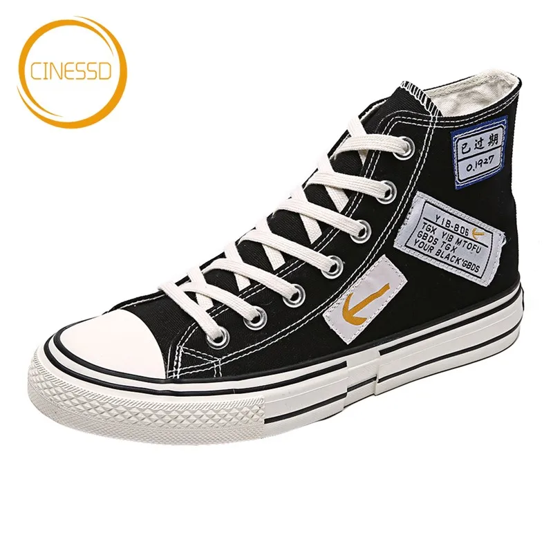 

CINESSD Casual High-Top Canvas Skateboarding Shoes Leisure Flat Street Walking Sneakers Men Lightweight Fashion Tide Sport Shoes