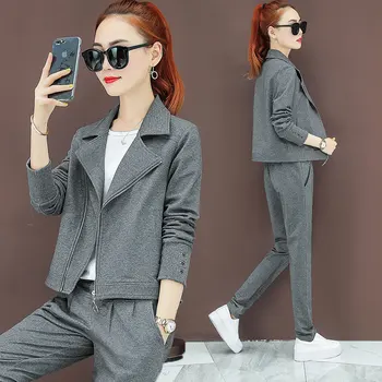 

Women Sweat Suit Set Korean Fashion Loose Large Size 3 Piece Set Women Spandex Is Soft and Comfortable Spring/autumn Tracksuit
