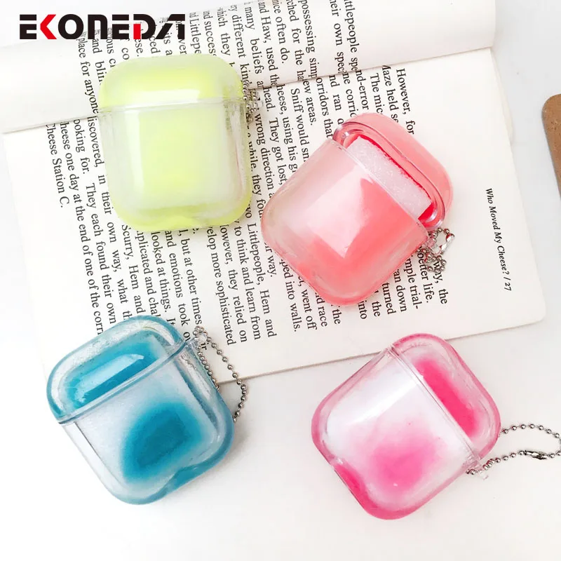 EKONEDA светящийся жидкий Блестящий Защитный чехол для Airpods прозрачный цвет чехол для Airpods
