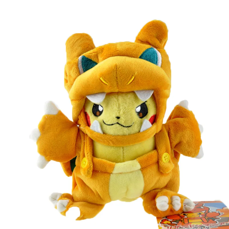 21 см 7 Стили Пикачу Косплей Hydreigon Tyranitar Charizard Snorlax Peluche плюшевые игрушки кукла подарок на день рождения для детей - Цвет: Charizard Pikachu