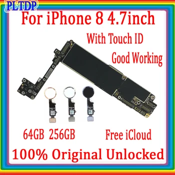 

64GB 256GB 100% Original For IPhone 8 Motherboard With / Without Touch ID Unlocked Mainboard For iphone 8 IOS System Logic Board