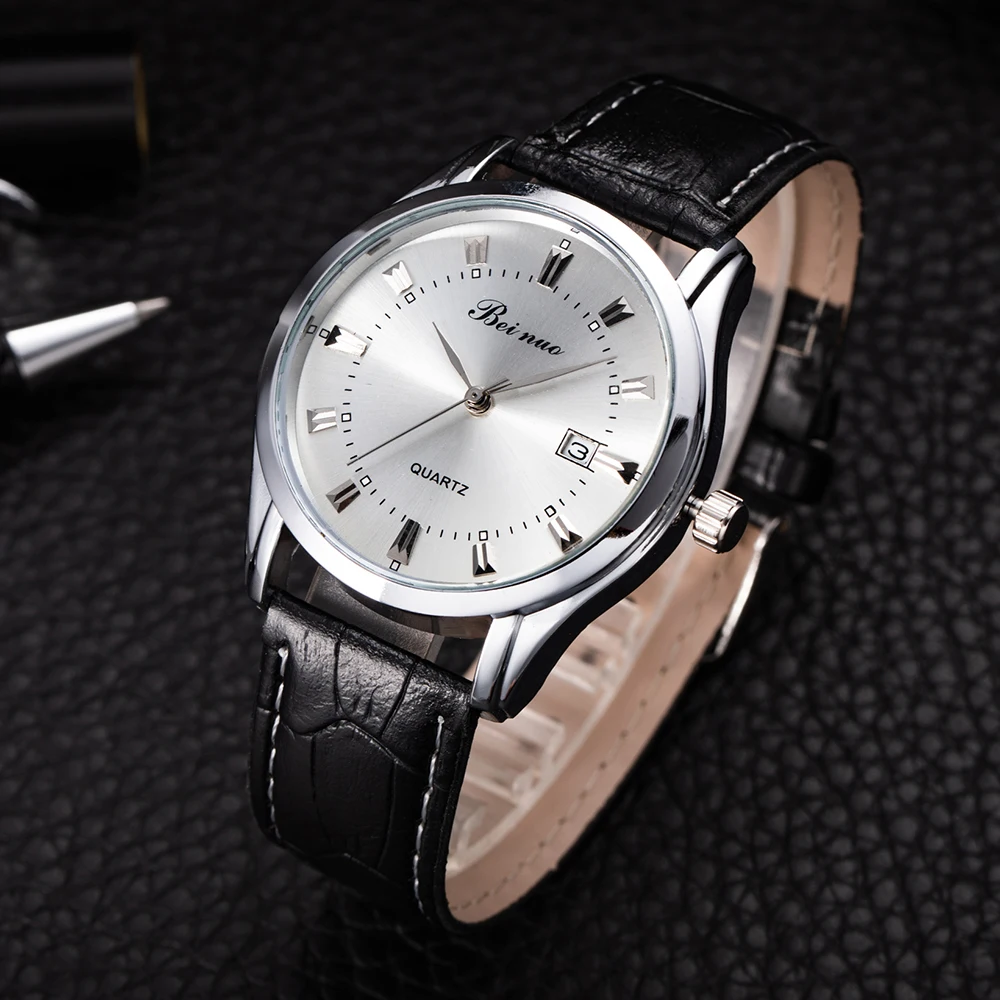 Новая мода Для мужчин часы 2018 лучший бренд класса люкс известный наручные часы мужской часы кожа кварцевый Saats relogio masculino