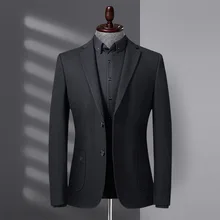 Men Blazer College Style Trend Men's Slim Fit Suit High Quality Big Pocket Lattice Korean Version Blazer Male