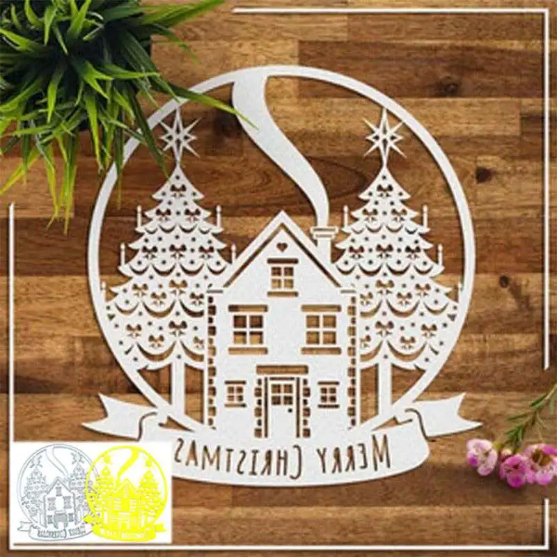 DIY cutting die Merry Christmas Ball Stencil Embossing Metal Scrapbooking Album Cutting Dies | Дом и сад