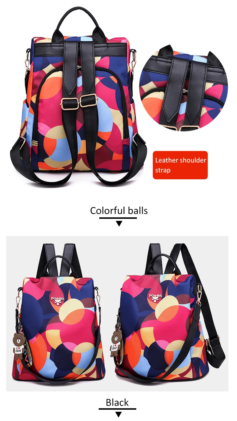 Aosbos, водонепроницаемый, Оксфорд, женский рюкзак, модные, противоугонные, женские рюкзаки, с принтом, школьная сумка, высокое качество, большой вместительный рюкзак