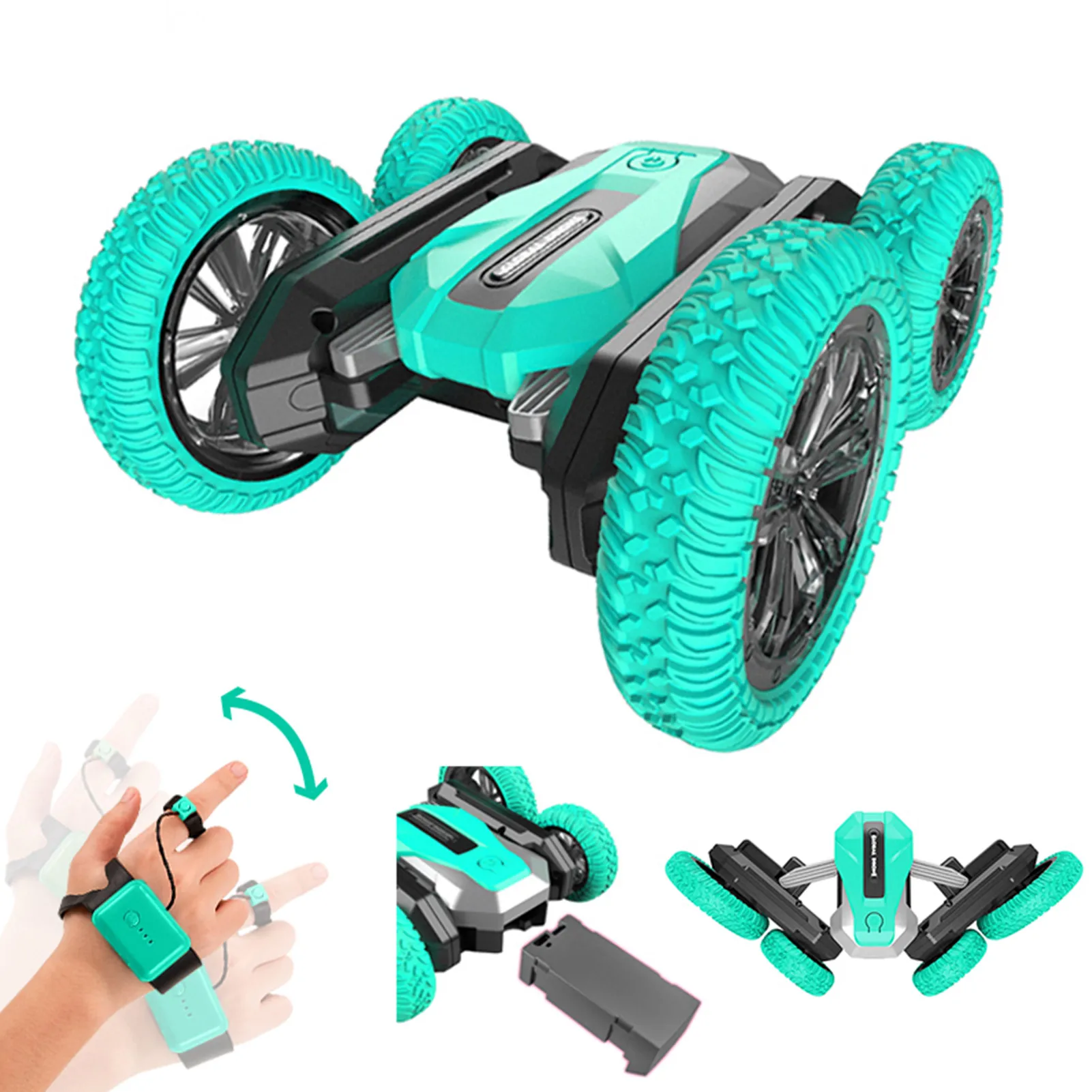 

RC Stunt Car 2.4G 360 Rotation Double Sided Driving with LED Light and Music Brushed Motor RC Car RC Crawler Gift for Kids GD99