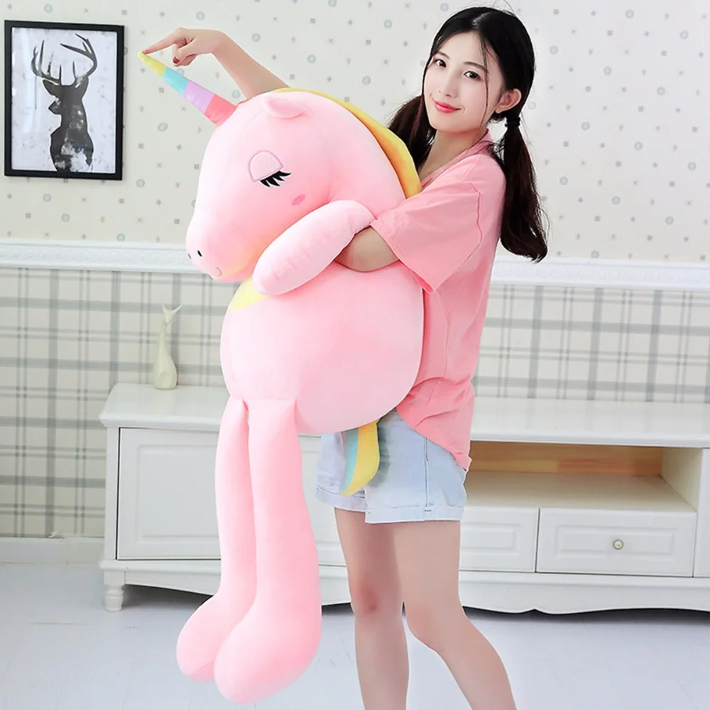 

Hot New arrival large unicorn plush toys cute rainbow horse soft doll stuffed animal best toys for children girl gift christmas