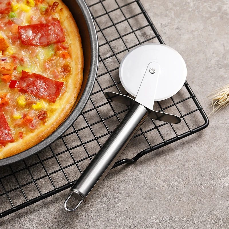 Stainless Steel Pizza Cutter Pizza Wheel Slicer Cake Bread Pies Round Knife Kitchen Tools Baking Cutting Tools pizza cutter cake cutter pizza knife