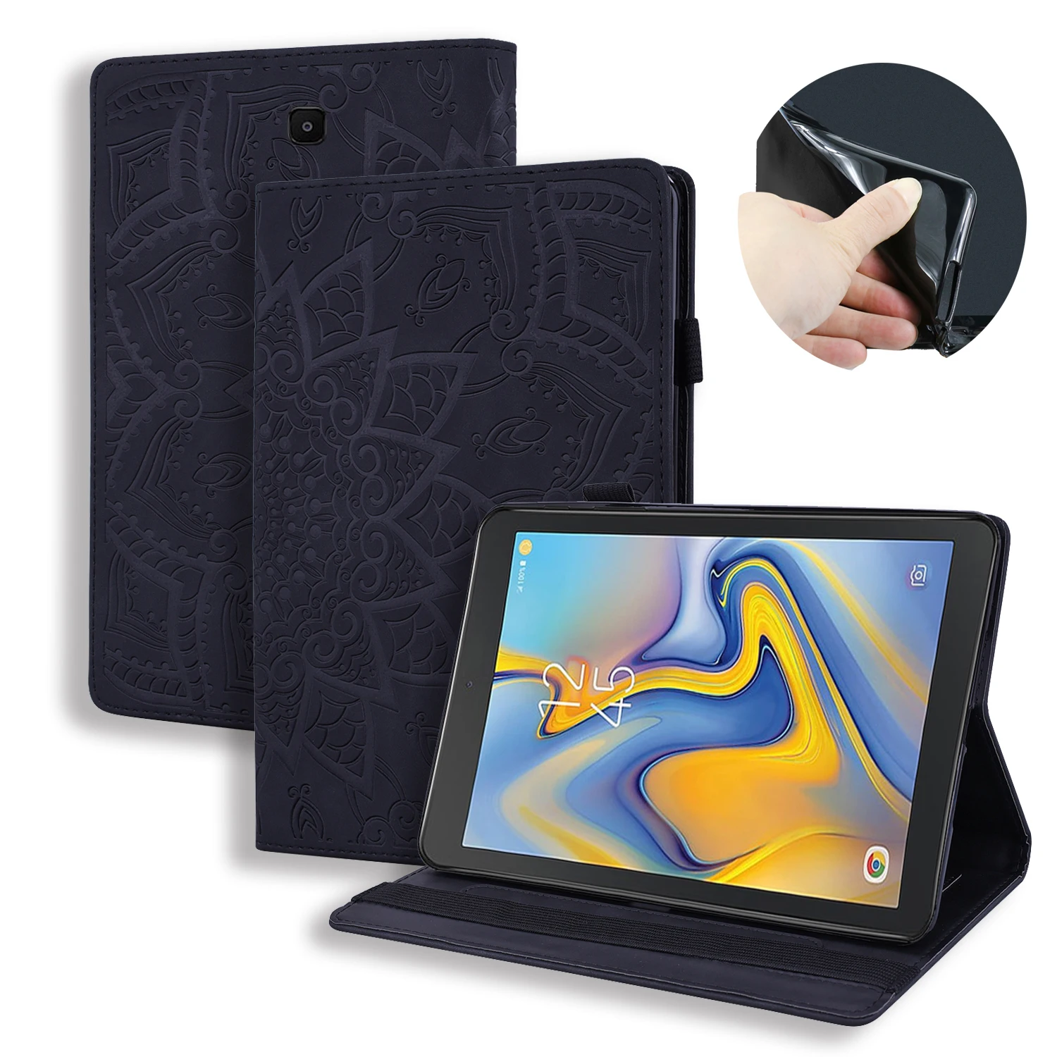 Luxurious Embossed Leather Tablet Cover for 8.0 Inch Tablets + Bonus Gift