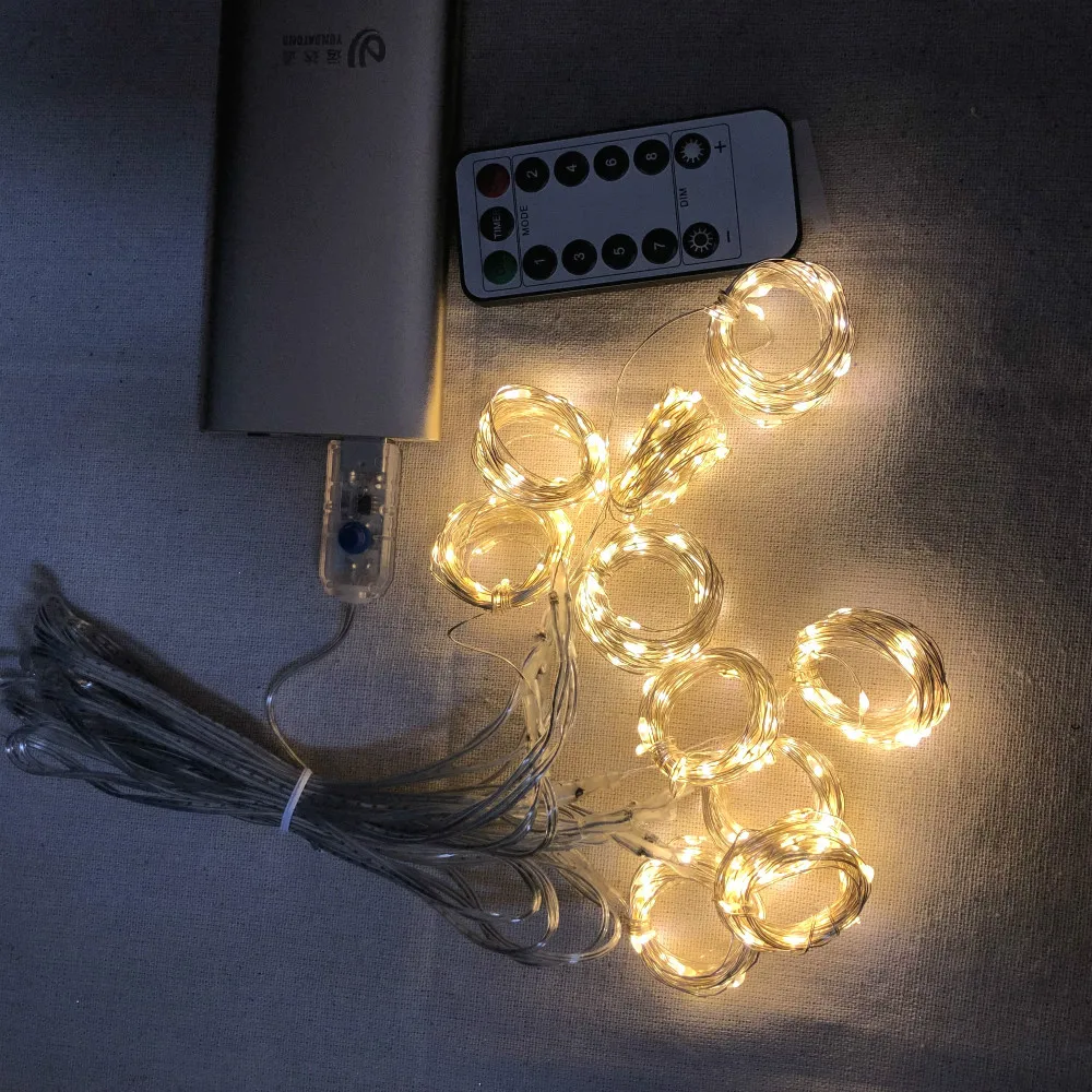 3 м x 3 м 300 светодиодный светильник для занавесок s романтическое рождественское свадебное украшение наружный струнный светильник-сосулька с дистанционным управлением 8 режимов USB лампа