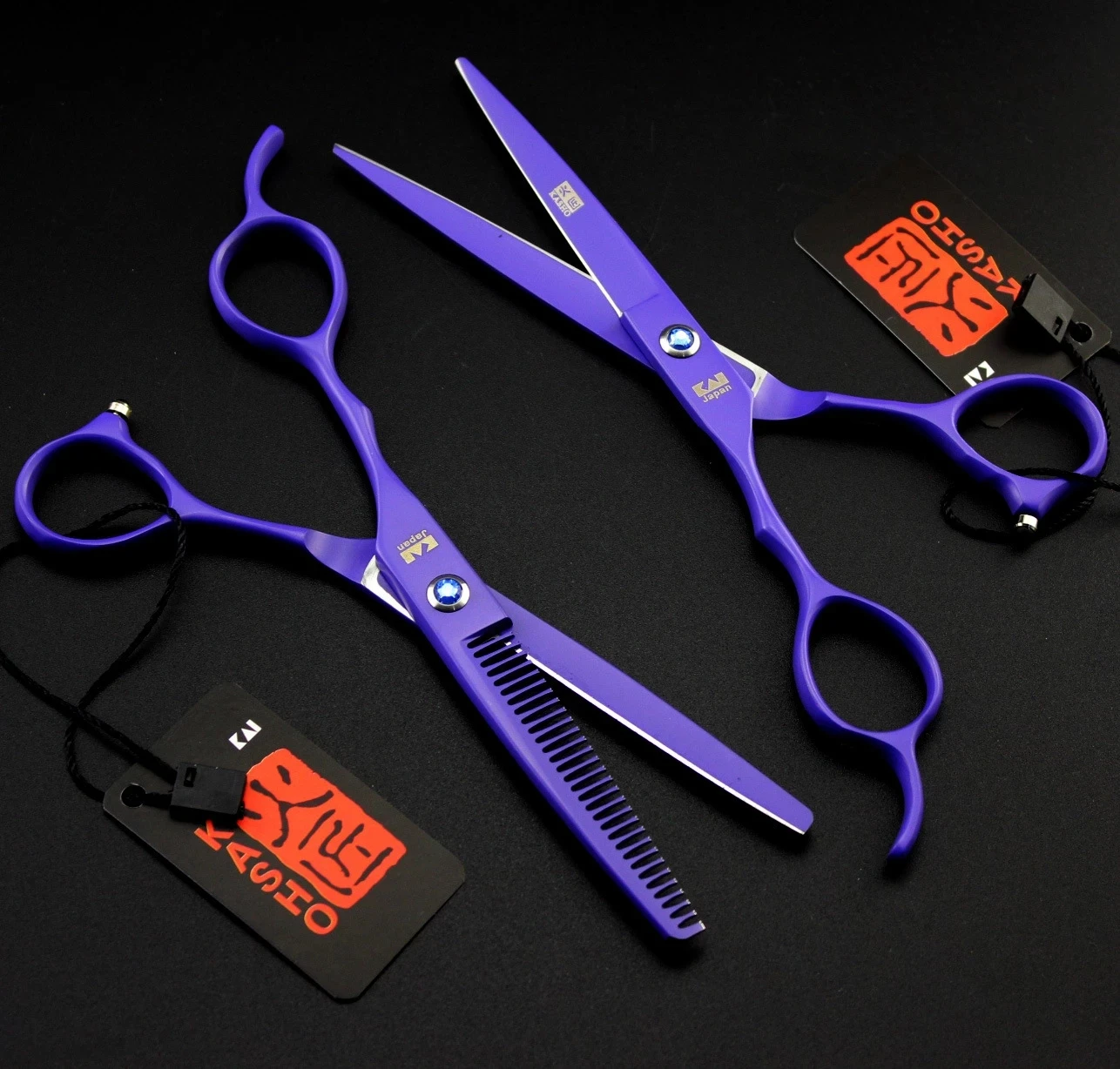 

6.0 Sexy Violet Salon Haircut Left Hand Hairdressing Scissors Lefty Tooth Scissors Thin Shear Flat Shears Left Hand Scissors Set