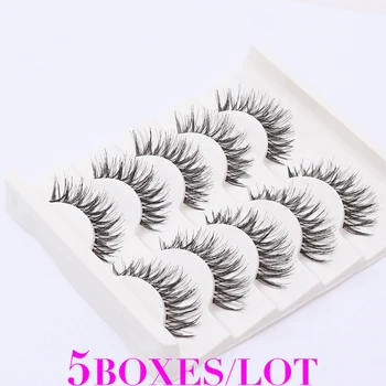 

Newcally Faux Mink Lashes Synthetic False Eyelashes Messy Long Dramatic Lashes Black Nature Fluffy Eyelash 25 Pairs