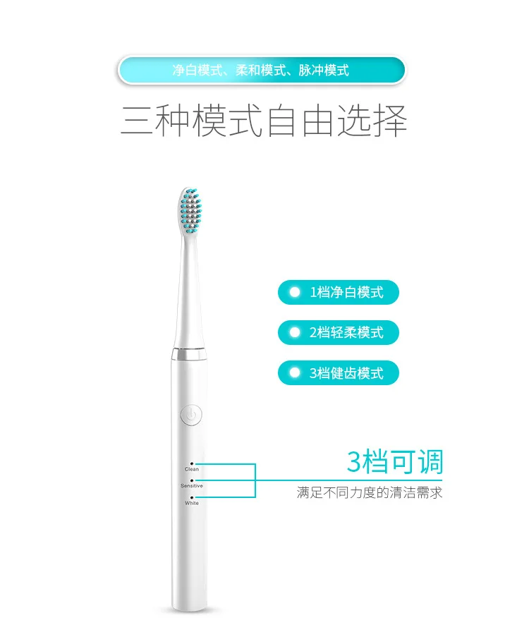 Adult Sonic Type Vibration Electric Toothbrush Electric Tooth Shua Brush Replacement Head Manufacturers Wholesale Support OEM Cu