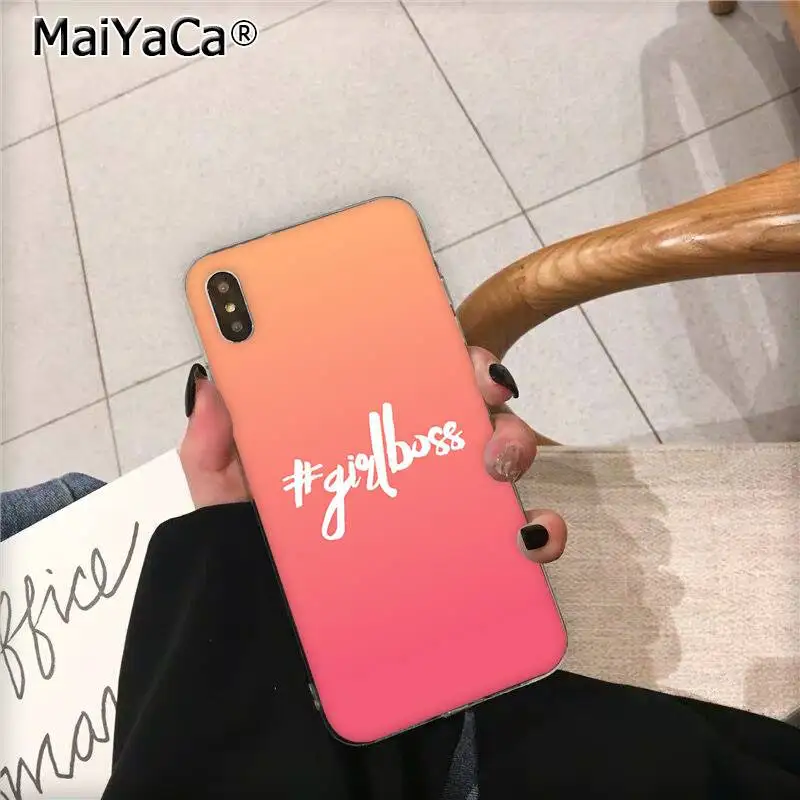 MaiYaCa девушка босс розовый женщин мощность мультфильм новинка чехол для телефона Fundas чехол для iPhone 11 pro XS MAX 8 7 6 6S Plus X 5 5S SE XR - Цвет: A16