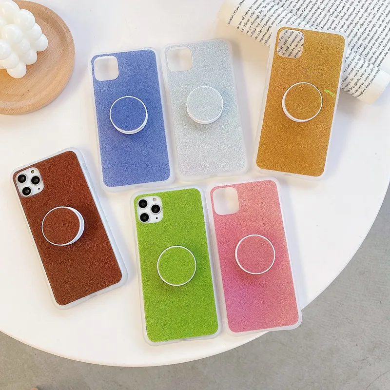

Xiaoman waist solid color mobile phone case For iphone 11 Pro X XS Max XR 8 7 6 6S plus Folding bracket anti-fall phone cover