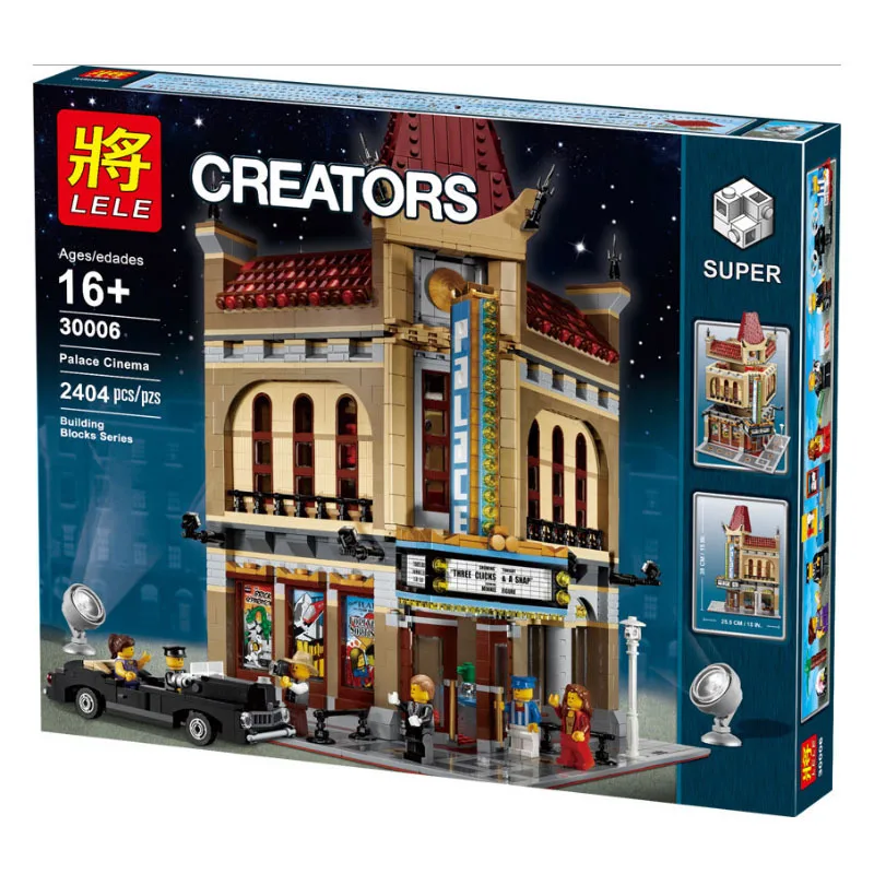 

Lele Trump 30006 Street View Luxury China Grand Theater Cinema Children'S Educational Assembled Building Blocks with 15006
