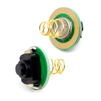 

2 pieces 17mm / 22mm flashlight tail switch button reverse click clicky switch Gold plated spring 1288B DIY Repair Torch switch
