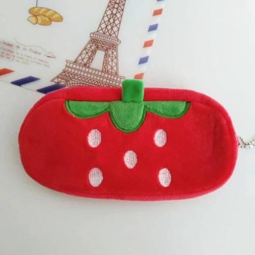 Плюшевый чехол-карандаш с единорогом для мальчиков и девочек, школьная Милая Большая вместительная сумочка на молнии, сумочка для ручек и карандашей, школьные принадлежности, канцелярские принадлежности, подарок - Цвет: Strawberry