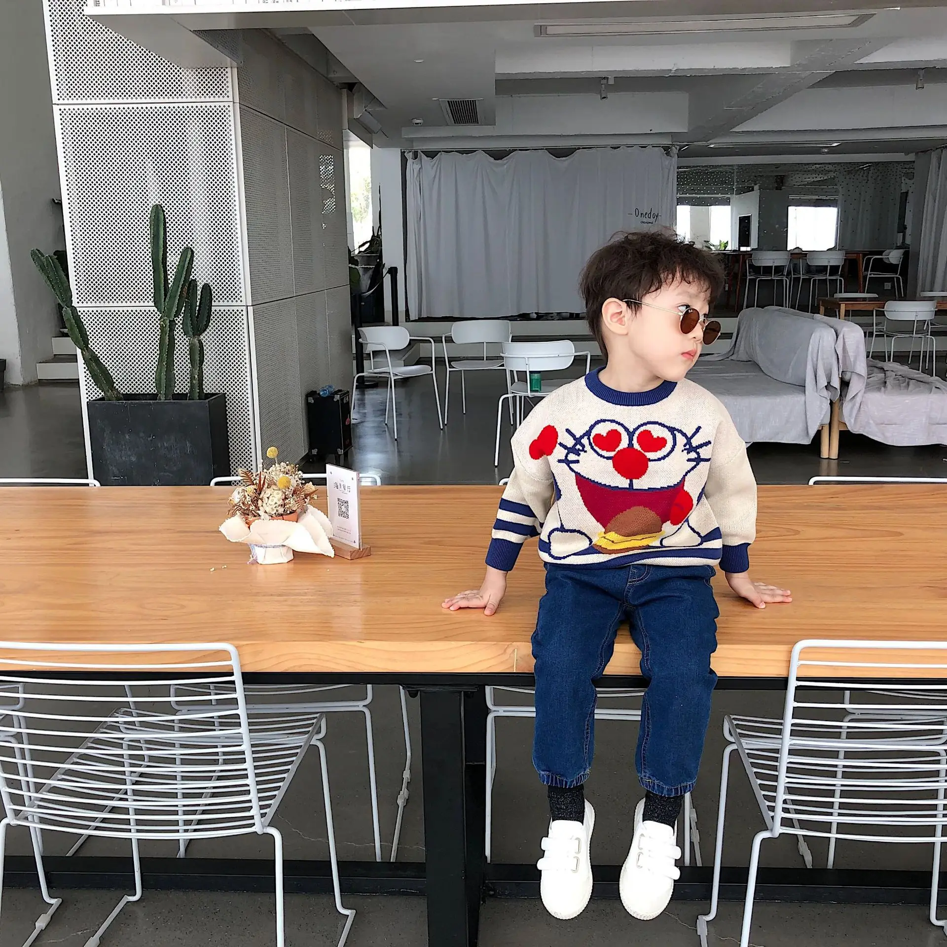 Tonytaobaby/новая детская одежда утепленный детский свитер милый свитер на осень-зиму, Свитера для мальчиков свитера для девочек