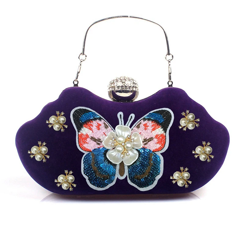 purple evening bag