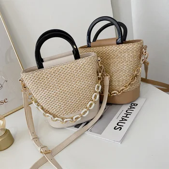 

Summer Straw Bags For Women 2020 New Design Small Beach Crossbody Shoulder Bag Female Travel Handbags and Totes
