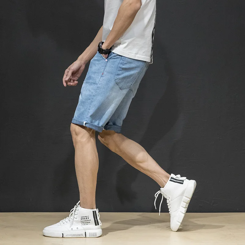 Men Brand Short ripped Jeans harem mens Cotton denim skate board Breathable jogger ankleKnee Length denim shorts Men Brand Short ripped Jeans harem mens Cotton denim skate board Breathable jogger ankleKnee Length denim shorts